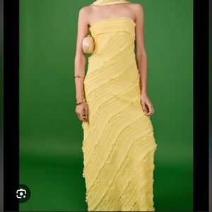 NWT Juliette Strapless Ruffled Maxi Dress